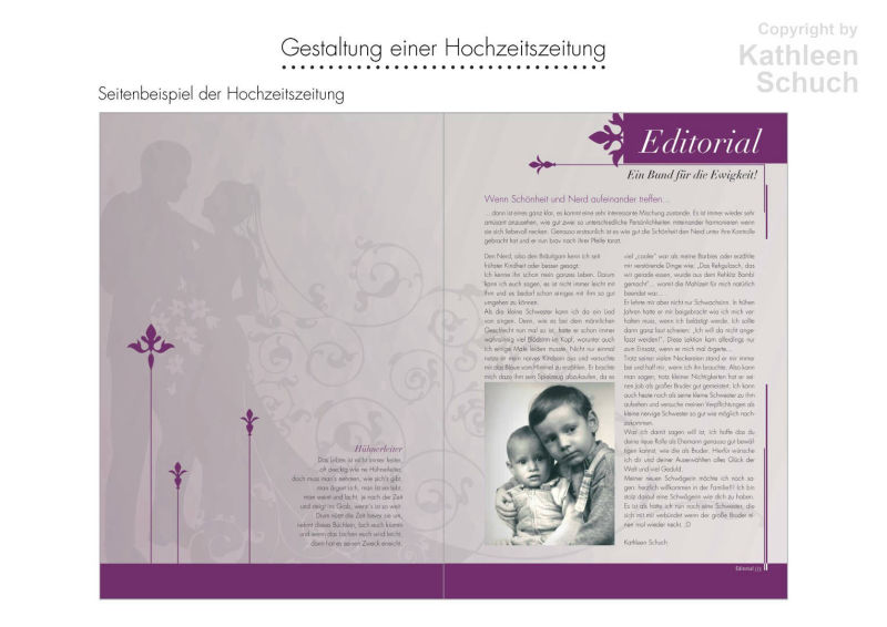 Gestaltung einer Hochzeitszeitung