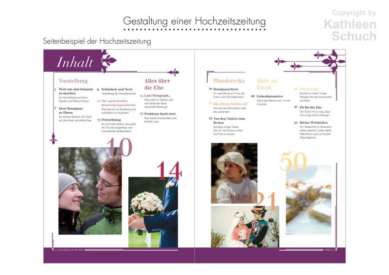 Gestaltung einer Hochzeitszeitung