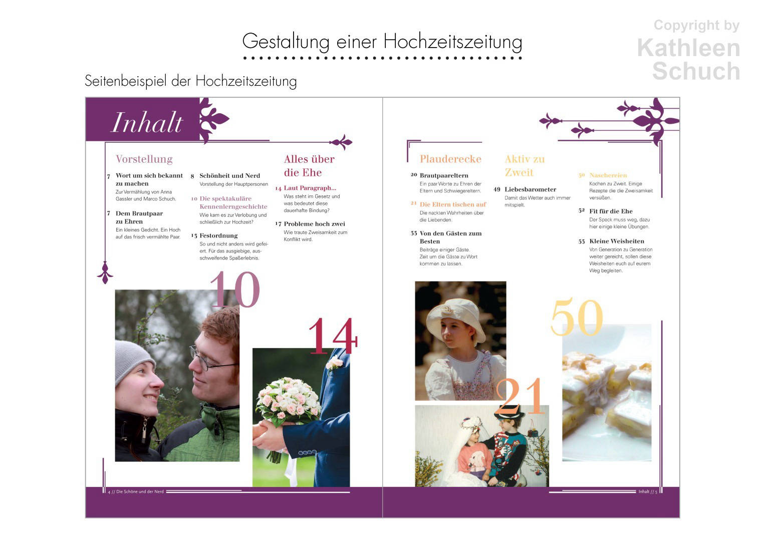 Gestaltung einer Hochzeitszeitung