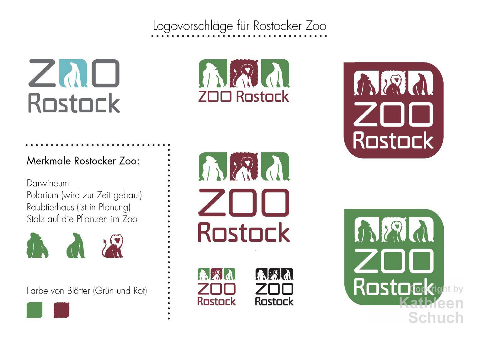 Logoentwürfe für den Zoo Rostock