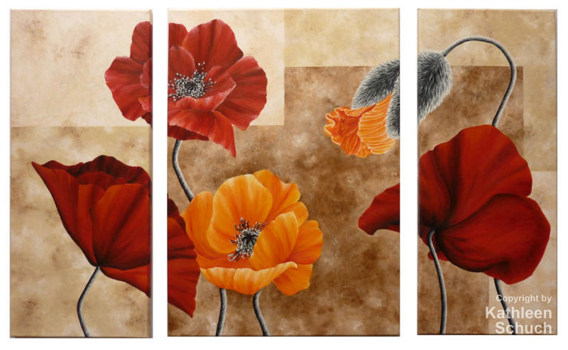 Mohn Acryl auf Leinwand