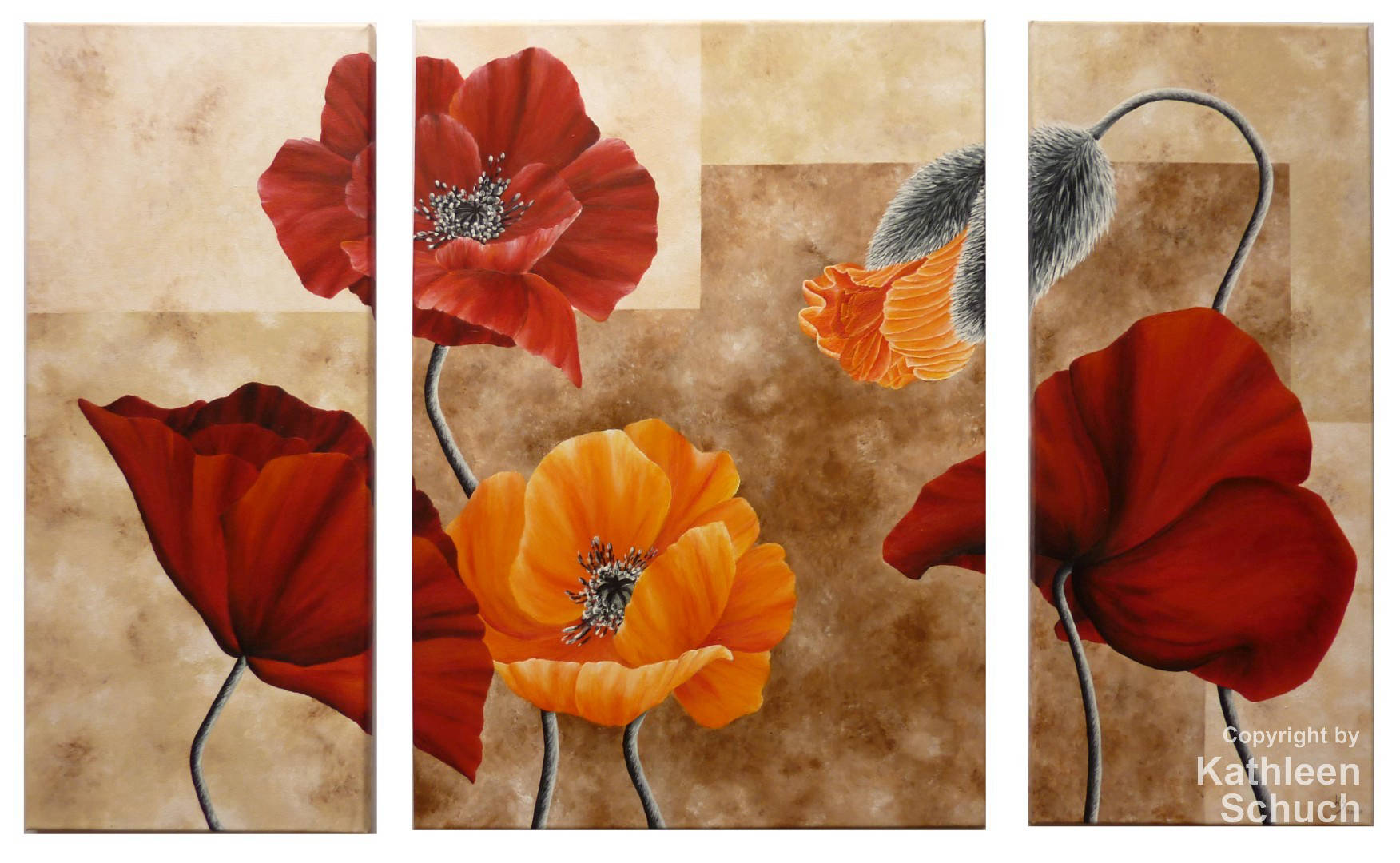 Mohn Acryl auf Leinwand